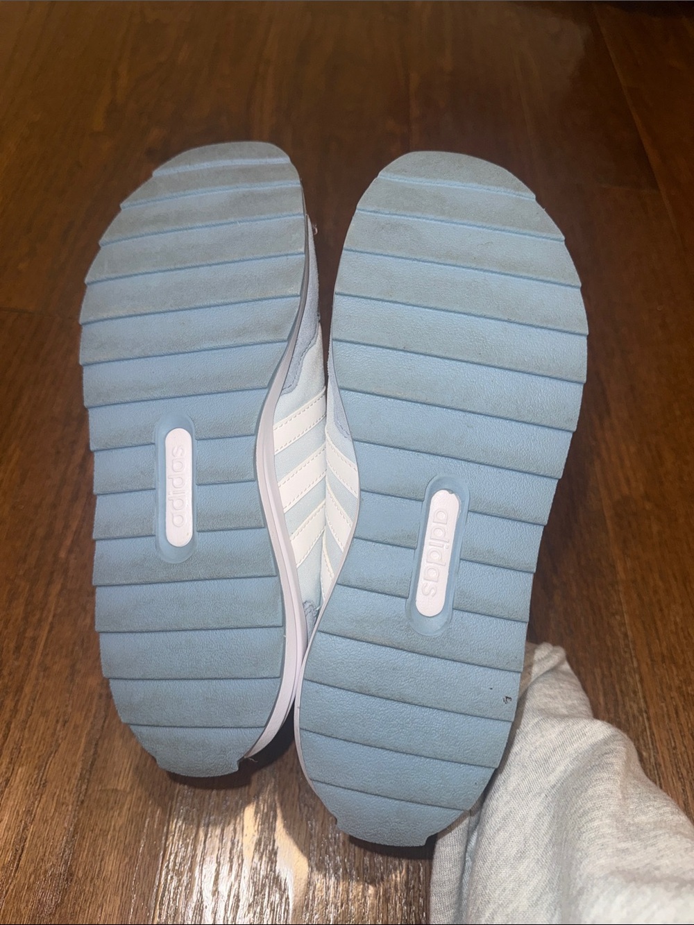 adidas Women’s Baby Blue & White Sneakers - Picture 6 of 7